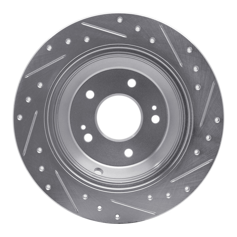 Genesis G80 Brake Rotor (1) - Rear Left - R1 Concepts - Drilled & Slotted - Silver - `09-`20